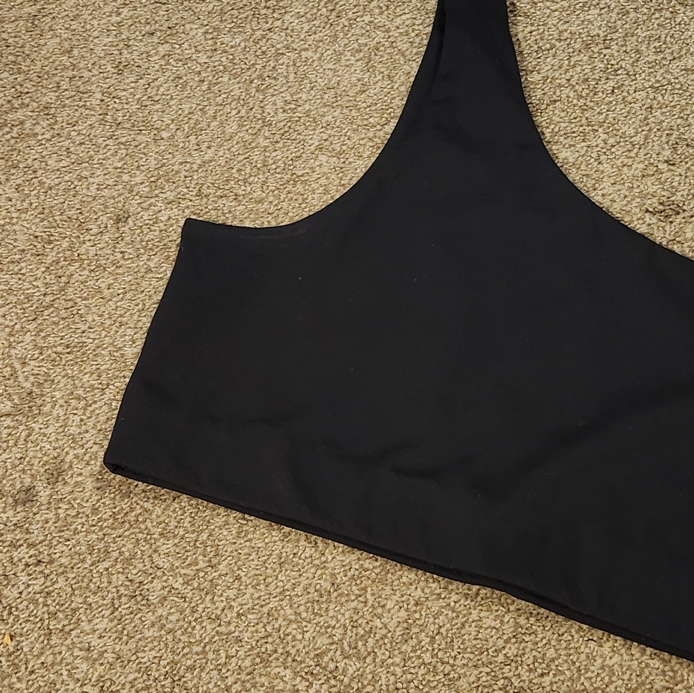 Girlfriend Collective Black Bianca One Shoulder Sports Bra Activewear 3XL - Picture 2 of 10